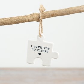 Adorable hanging jigsaw keepsake piece, perfect for any occasion.