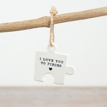 A charming keepsake hanging jigsaw piece 