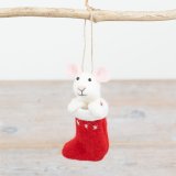 Celebrate the season with our festive Christmas mouse tree ornament!