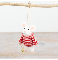 Add a touch of cuteness to any room with this charming hanging fabric mouse.