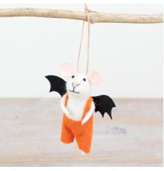 Felt Bat Mouse Deco, 11cm 