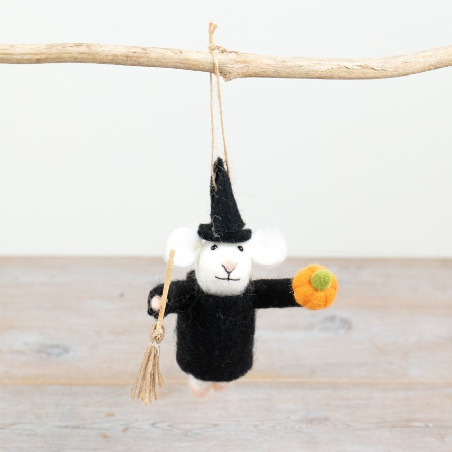 Witch Mouse Hanger, 14cm 