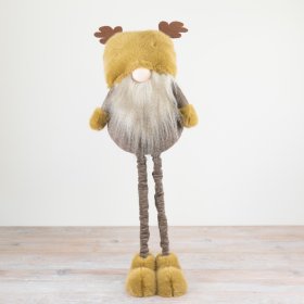 A stunning woodland gonk decoration in rich ochre and brown colours. Soft to touch with faux fur details. 