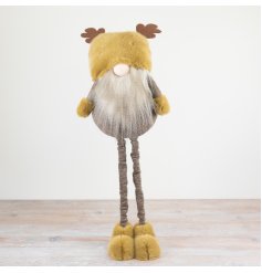 A soft to touch and beautifully detailed woodland gonk decoration with extendable legs and faux fur details. 
