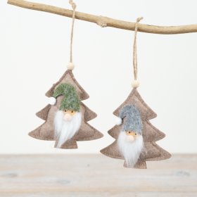 2/A Felt 21cm Tree with Santa Hanging Deco