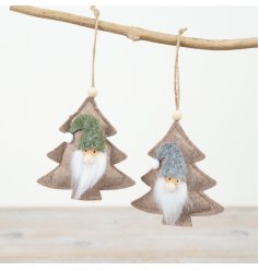 2/A Felt Tree Hanger With Santa, 21cm 