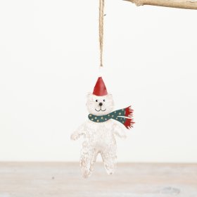 Christmas Polar Bear Decoration, 13.5cm