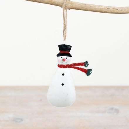 Hanging Snowman Deco, 19cm 