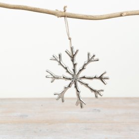 Festively adorn your décor with our glimmering snowflake hanger this holiday season.