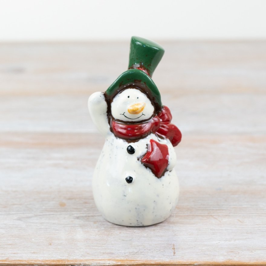 12cm Rustic Snowman Ornament