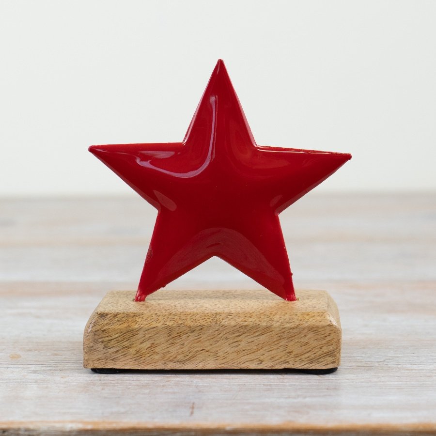 12cm Red Star on Base
