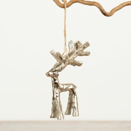 Aluminium Hanging Reindeer, 12cm 
