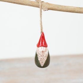Hanging Rustic Santa Gonk, 7cm 