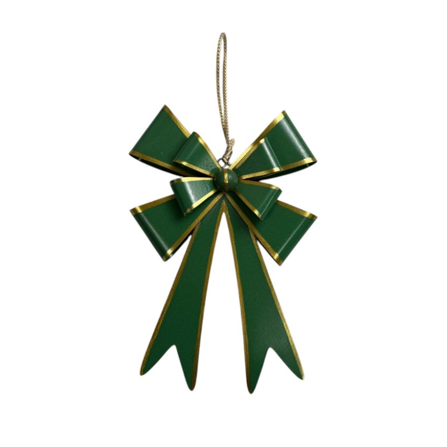 Green Bow Hanging Deco, 18cm