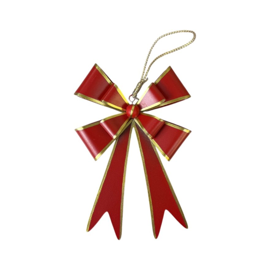 14.5cm Red and Gold Bow Hanger