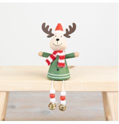 Reindeer with Dangly Deco, 11.2cm 