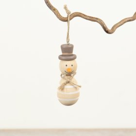 Top Hat Snowman on Jute, 10.5cm