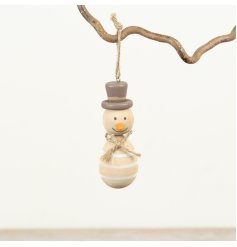 Wooden Snowman Hanger, 10.5cm
