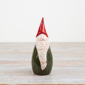 Glazed Rustic Santa Decoration, 17.6cm