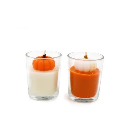 2/A Candle Pot w Pumpkin, 6.7cm 