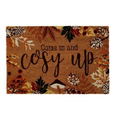 Step into autumn with our stylish and durable doormat, perfect for keeping your entrance clean 