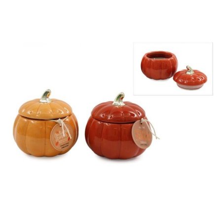 2/A Pumpkin Candle Pot, 12.5cm 