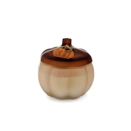 Pumpkin Glass Candle, 12cm 