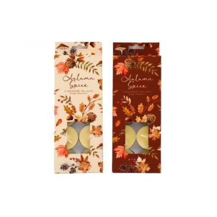 2/A Autumn Leaf Tealights, 21.5ccm