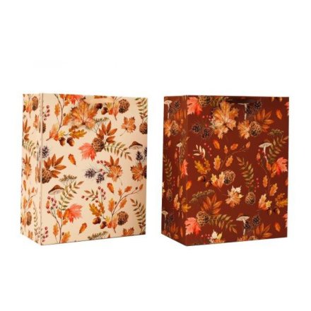 2/A Autumn Print Gift Bag, 33cm 