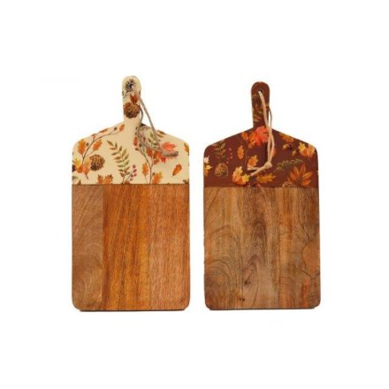 2/A Autumn Enamel & Wood Chopping Board, 50cm 