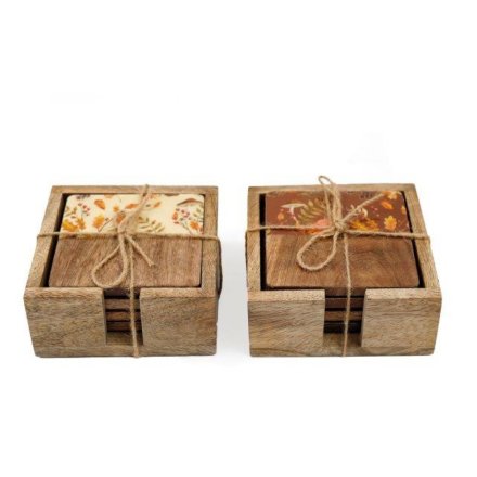 2/A Autumn Enamel Coasters, 11cm 