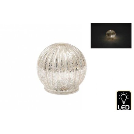 10cm LED Mercury Glass Ball Deco