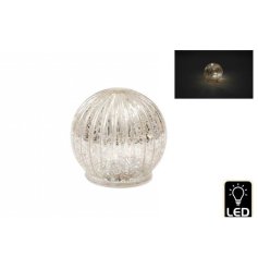 10cm LED Mercury Glass Ball Deco