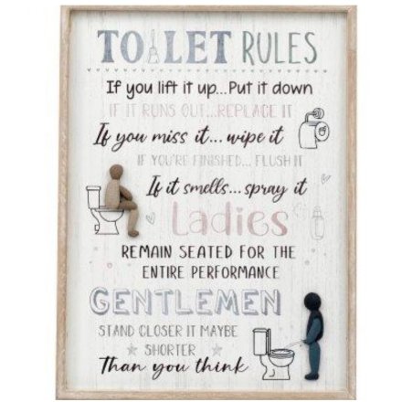  Toilet Rules Plaque, 40cm 
