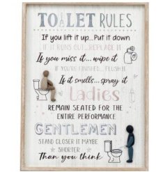  Toilet Rules Plaque, 40cm 