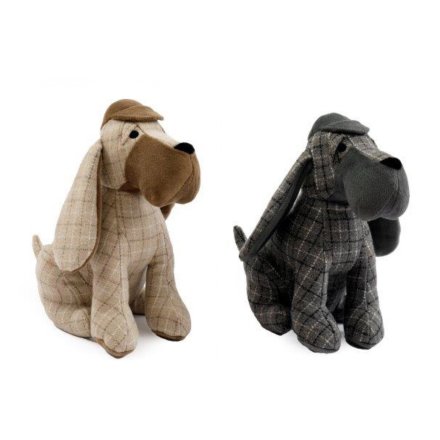2/A Checked Basset Hound Doorstop, 24cm 