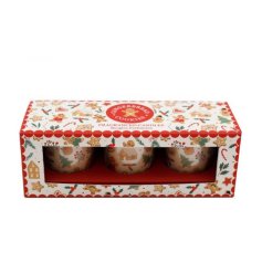 S/3 Gingerbread Xmas Votives