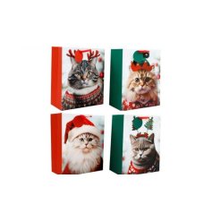 Festive Cats Gift Bag 4/a