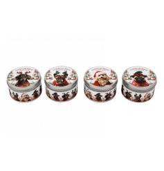 4/a Festive Dog Tin Candle