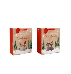 2/A Pebble Dog & Cat Xmas Gift Bags, 23cm 