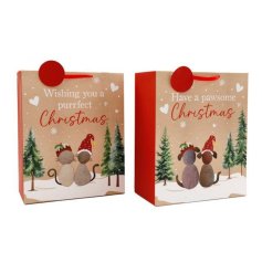 2/A Cat/dog Pebble Gift Bag, 33cm 