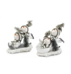 14cm Skiing Snowman Decoration 