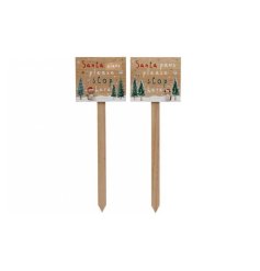 2/A Pebble Santa Stop Here Sign, 56.5cm 