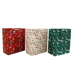 3/a Xmas Scene Gift Bag 33cm