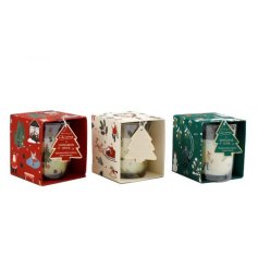 Boxed Candle Festive Scene 3/a