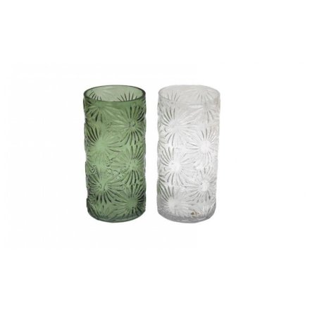 2/A Daisy Embossed Vase, 25cm 