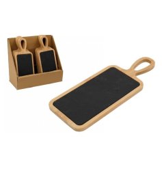 Bamboo W/slate Board, 30.5cm 
