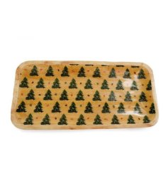 Wooden Xmas Serving Board, 31.5cm 