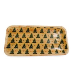  Xmas Wooden Tree Tray, 46cm 