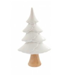 White Xmas Tree Deco, 23.5cm 